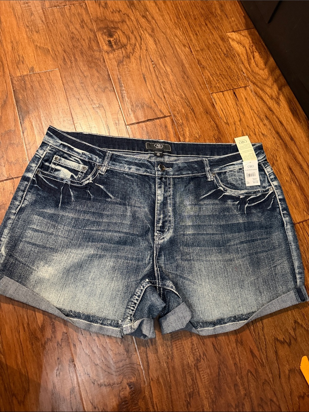 Cato Women's Distressed Blue Denim Jean Shorts